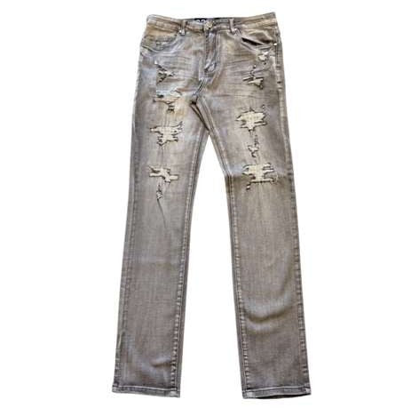 Ripped Smoke Wash Jeans