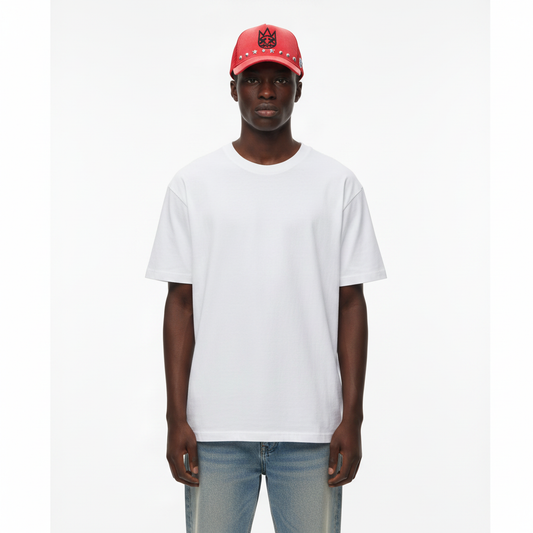 Red Trucker Cap – Exact Color Model Shot