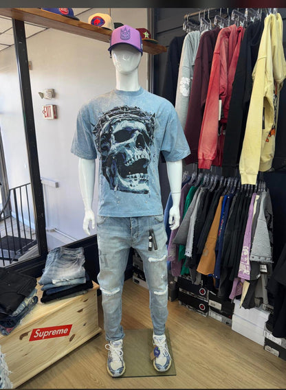 Fallen Wings - Dusty Blue Oversized Tee