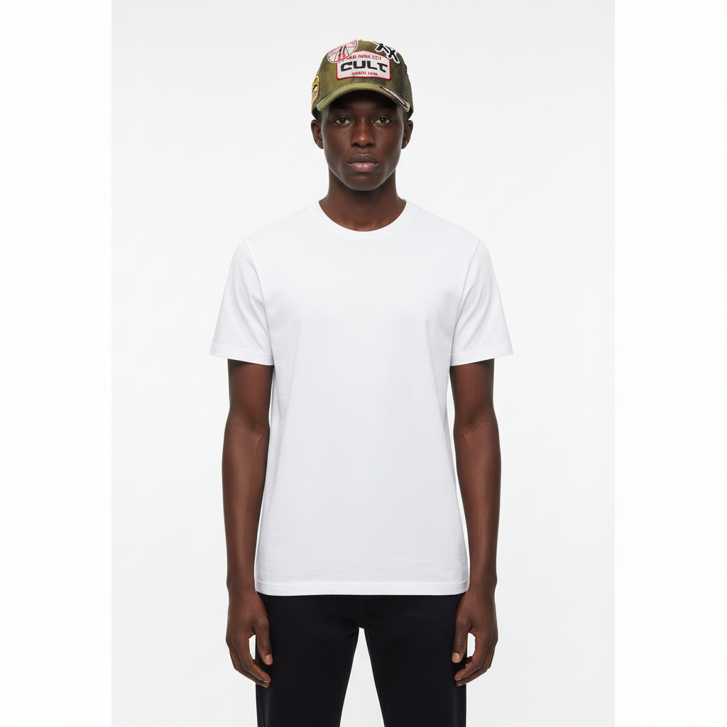 Olive Camo Patch Cap – Model Shot