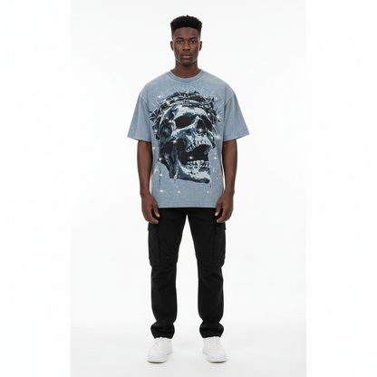 Skull Barbed Wire Tee Model Shot